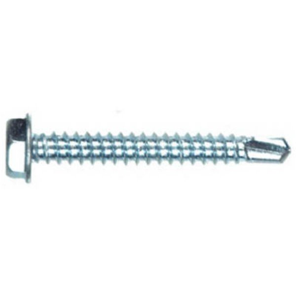 Totalturf Self-Drilling Screw, 1/4"-14 x 1 in, Zinc Plated Hex Head TO2670296